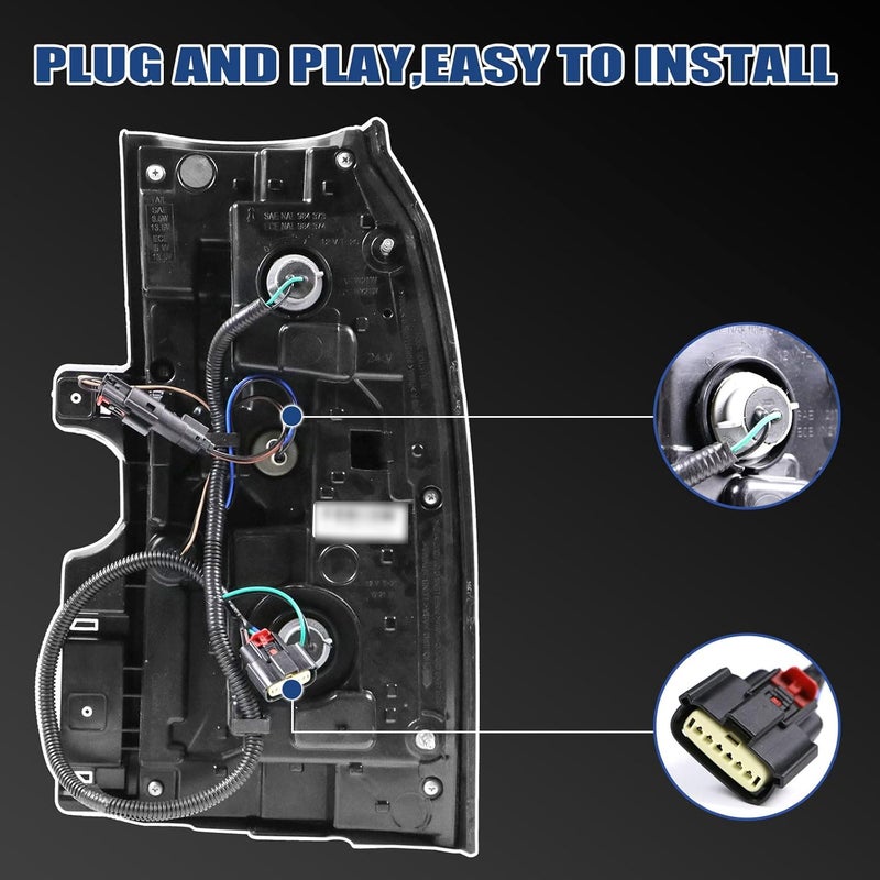 Goopool مجموعة ضوء الذيل متوافقة مع شيفروليه تاهو 2015 2016 2017 2018 2019 2020 لمبة فرامل LED الجانب الأيمن للراكب 84467059 GM2801264 - Image 5